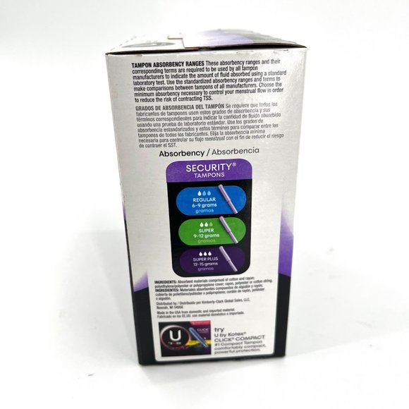 Bath Body U By Kotex Security Tampons Super Plus Discontinued Unscented 16 Qty New Poshmark